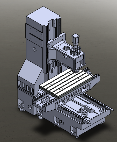 立式加工中心光机 3D图 机械设计素材3D模型